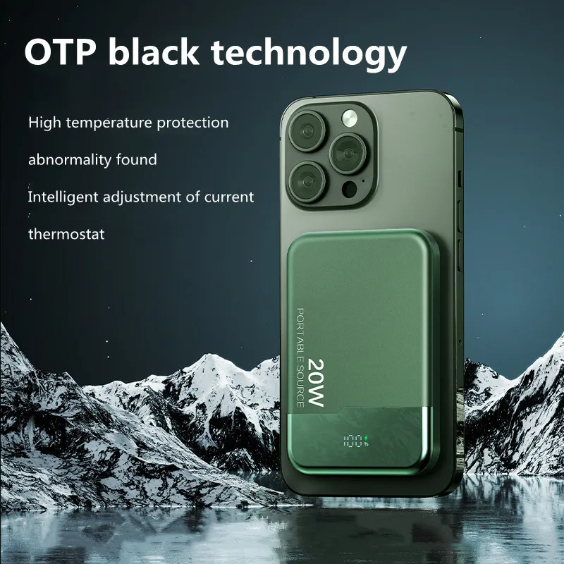 10000mAh Macsafe Powerbank Magnetic Wireless Power Bank For iphone 12 13 14 Pro Max Fast Charger External Auxiliary Battery Pack