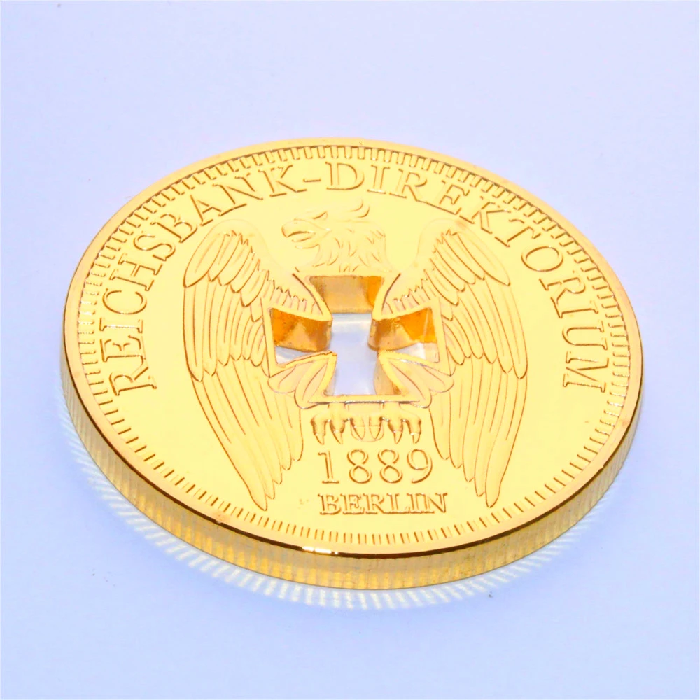 

Позолоченная немецкая Золотая монета времен Второй мировой войны, памятные монеты, коллекционные монеты, подарок, 1 унция, 24 кар