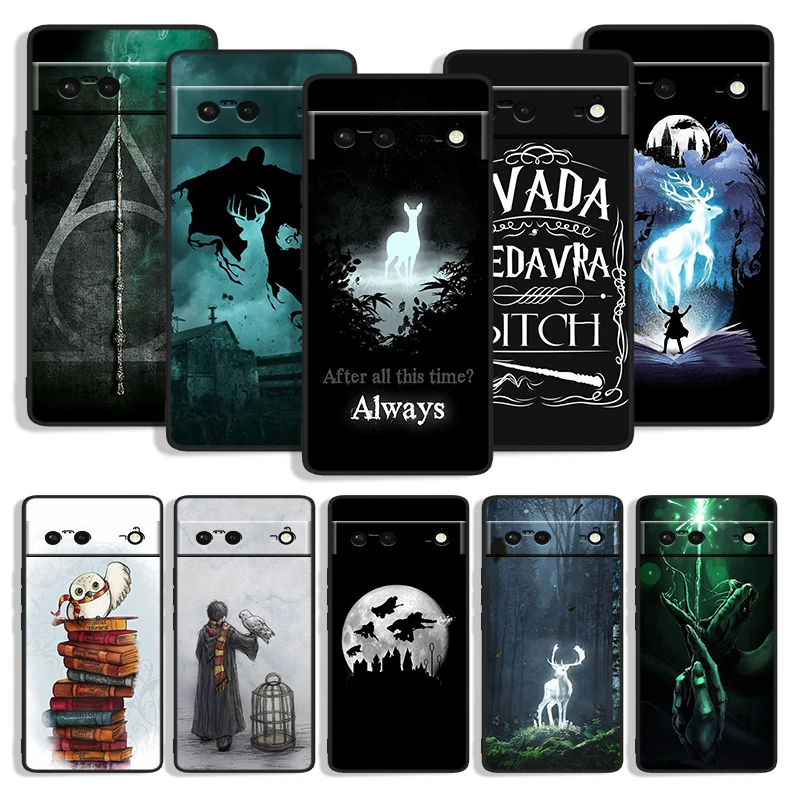 

Art Cool Harries Wand Potters Shockproof Cover for Google Pixel 7 6a 5 4 4A XL 5G Black Phone Case Shell Soft Fundas Coque