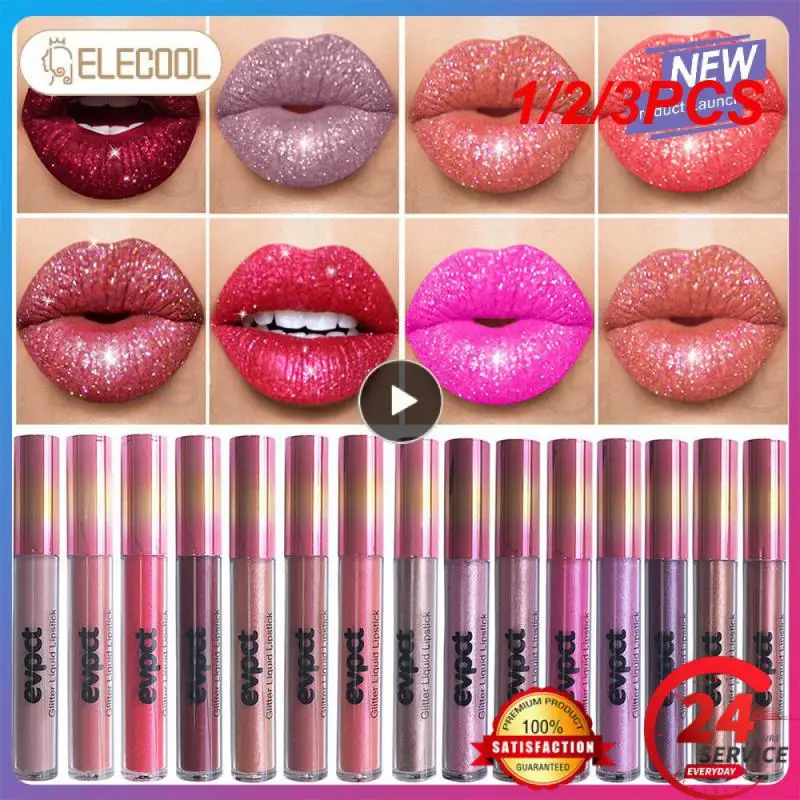 

Блеск для губ с блестками, 15 цветов, водостойкий