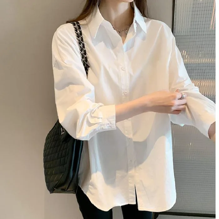 

2023 Spring White Shirt Women's Korean Fashion Design Top Long Sleeve Shirtblusas Mujer Elegantes Y Juveniles Top