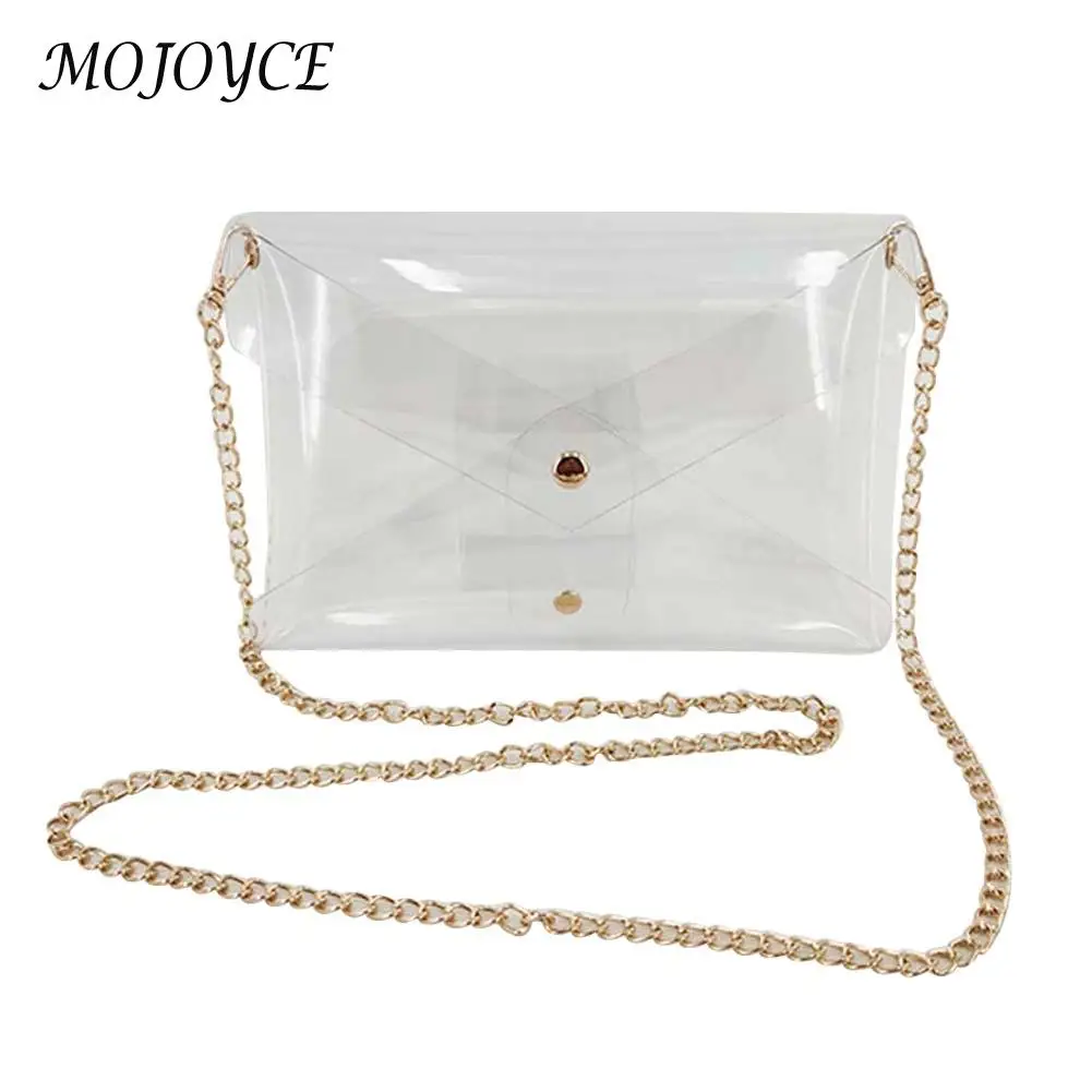 

Clear Women Crossbody Shoulder Bag PVC Transparent Jelly Small Phone Bag Female Chain Messenger Bags Waterproof Toiletry Pouch