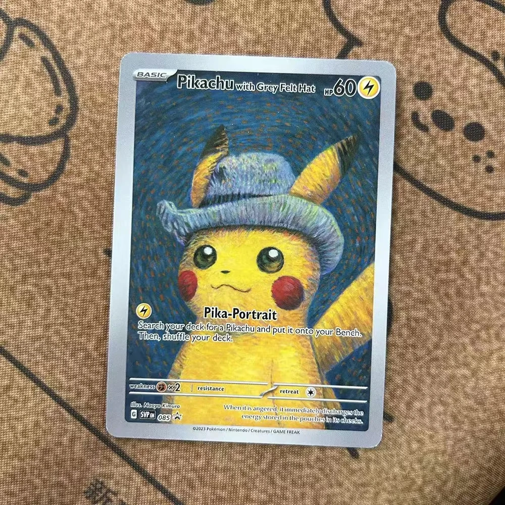 PTCG DIY POKEMON SVP 2023 ENPIKACHUСЕРЫЙ Фетровый Шлем Покемон XVAN GOGH GEM MT, Серый Фетровый Шлем GOGH, Подарок-игрушка для коллекционеров карт, Дропшиппинг (art.: 3920da621ec31) - 3920da621ec31