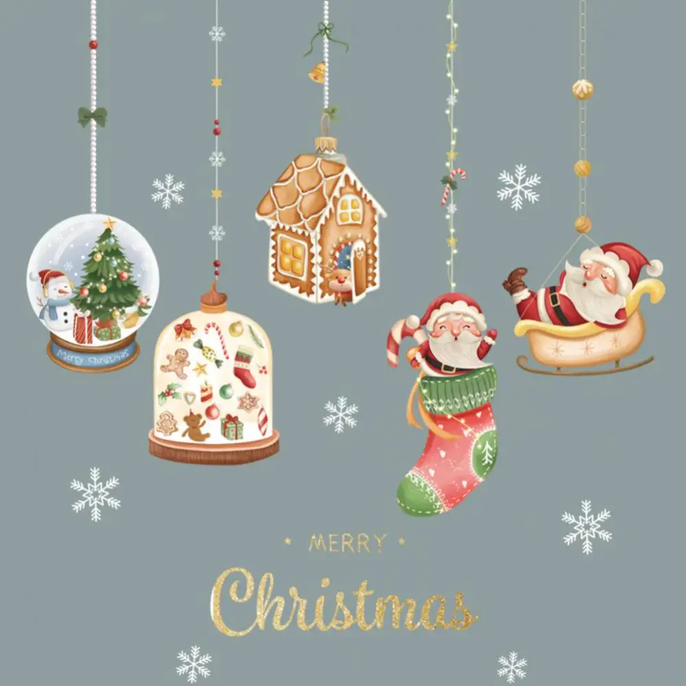 1 ~ 10 шт. стеклянная наклейка с рисунком деда мороза рождественской елки