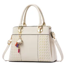 Fashion Women Handbags Tassel PU Leather Totes Bag Top-handle Embroidery Crossbody Bag Shoulder Bag Lady Simple Style Hand Bags