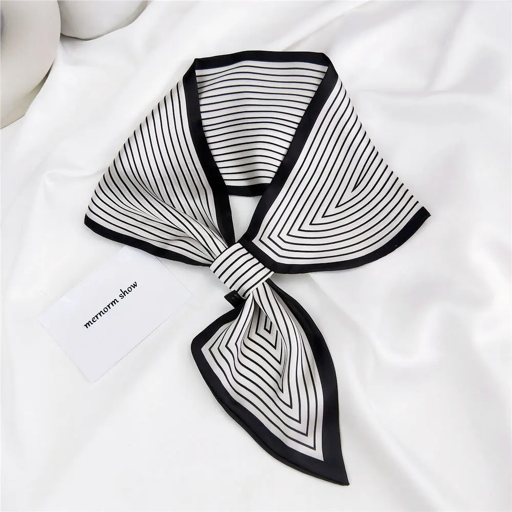 Длинный шейный платок женские повязки на голову Модные полосатые шарфы для волос
