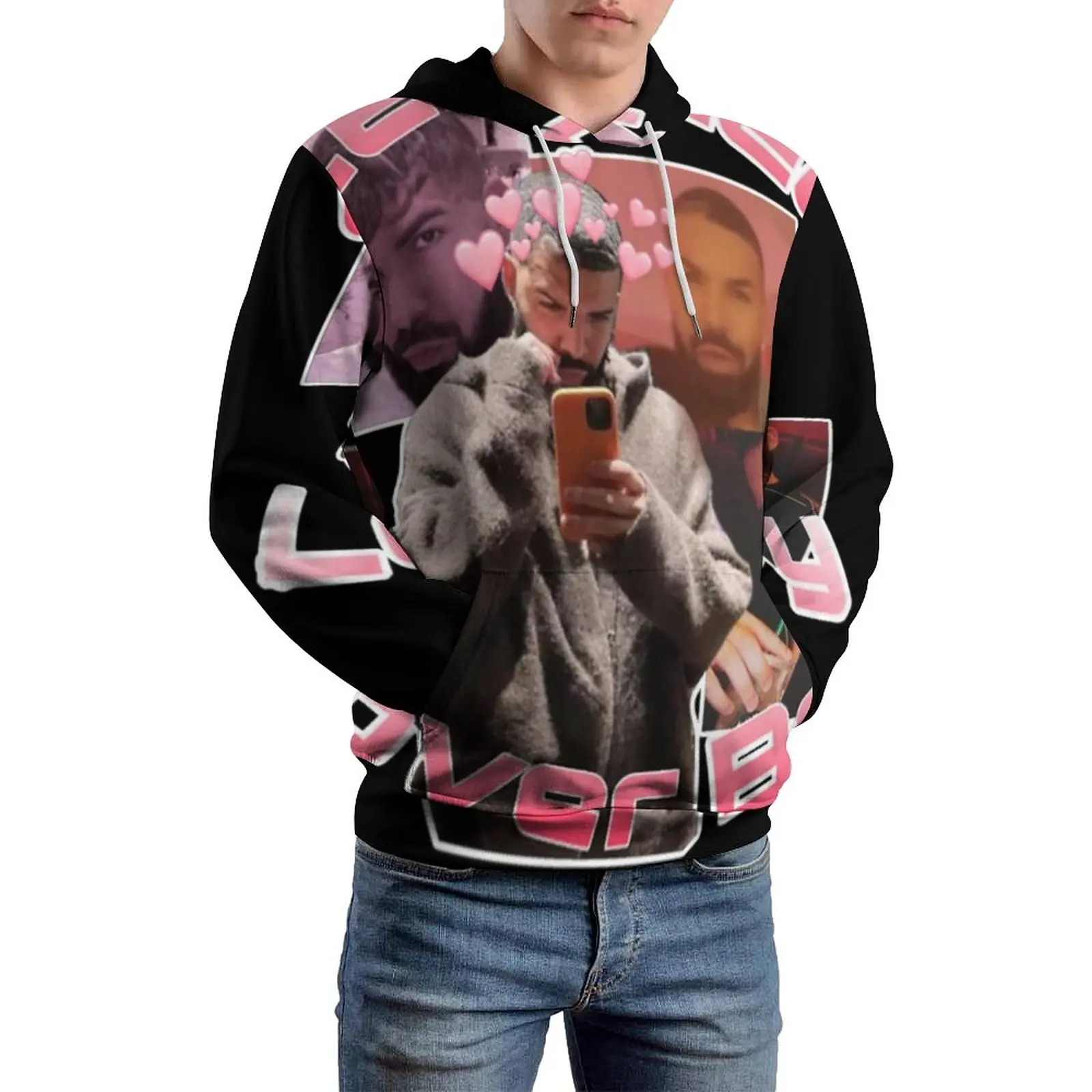 

Clb Drake Retro Funny Art Loose Hoodies Singer Rap Famous Lover Boy Elegant Hoodie Man Long-Sleeve Oversized Casual Pattern Tops