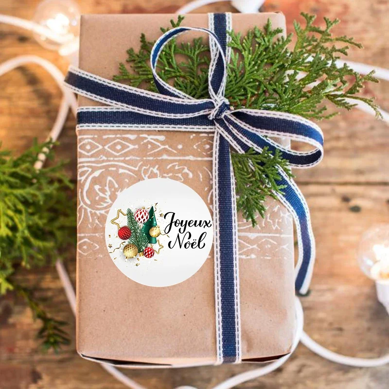 Joyeux Noël французские наклейки с Рождеством декоративные упаковка подарочной