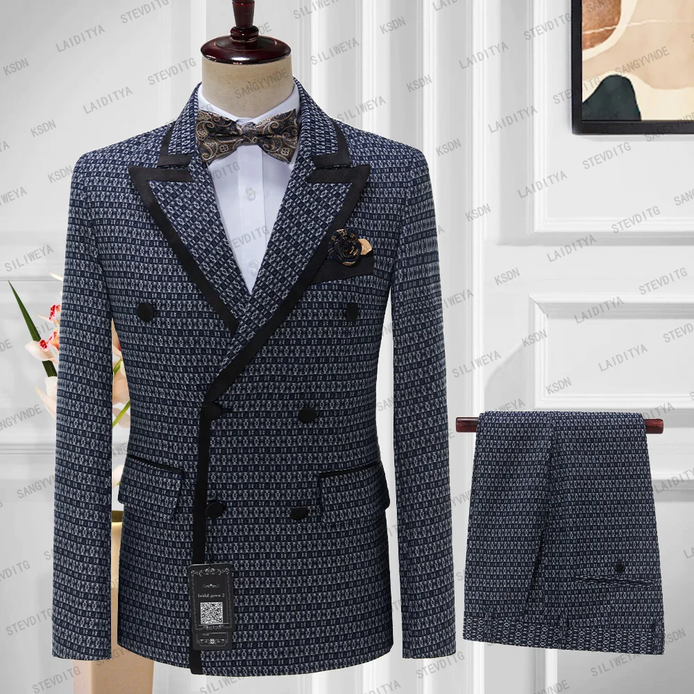 

Мужской облегающий костюм Reto, классический двубортный свадебный смокинг для жениха, деловечерние костюм для вечеринки, костюм для мужчин, 2 предмета, 2023