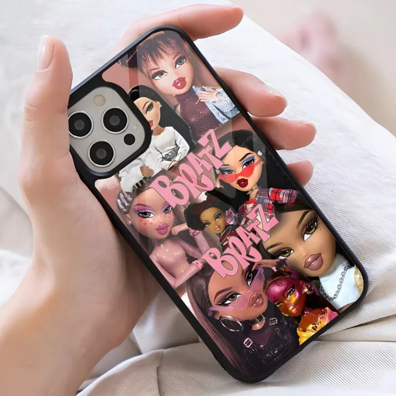 Cute Lovely Doll Bratz Girl Phone Case PC+TPU Case For IPhone 14 11 12 13 Pro Max 8 7 6 Plus X SE XR Hard Shell Fundas Cover images - 6