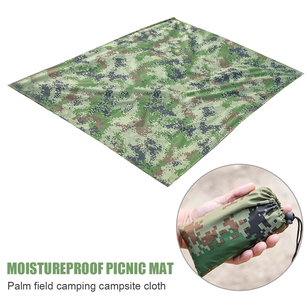 

100x145cm Outdoor Pocket Picnic Camping Waterproof Moisture Mat Camouflage Beach Blanket Folding Bedding Cover Tent Ground Tarp