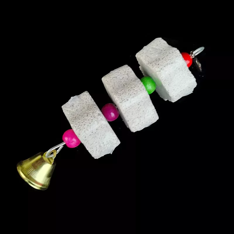 

New in Mineral for Parrot Pet Supplies Bird Cage Toy Grinding Stone Flower Shape Hang Style Parakeet Toy christmas decoration na