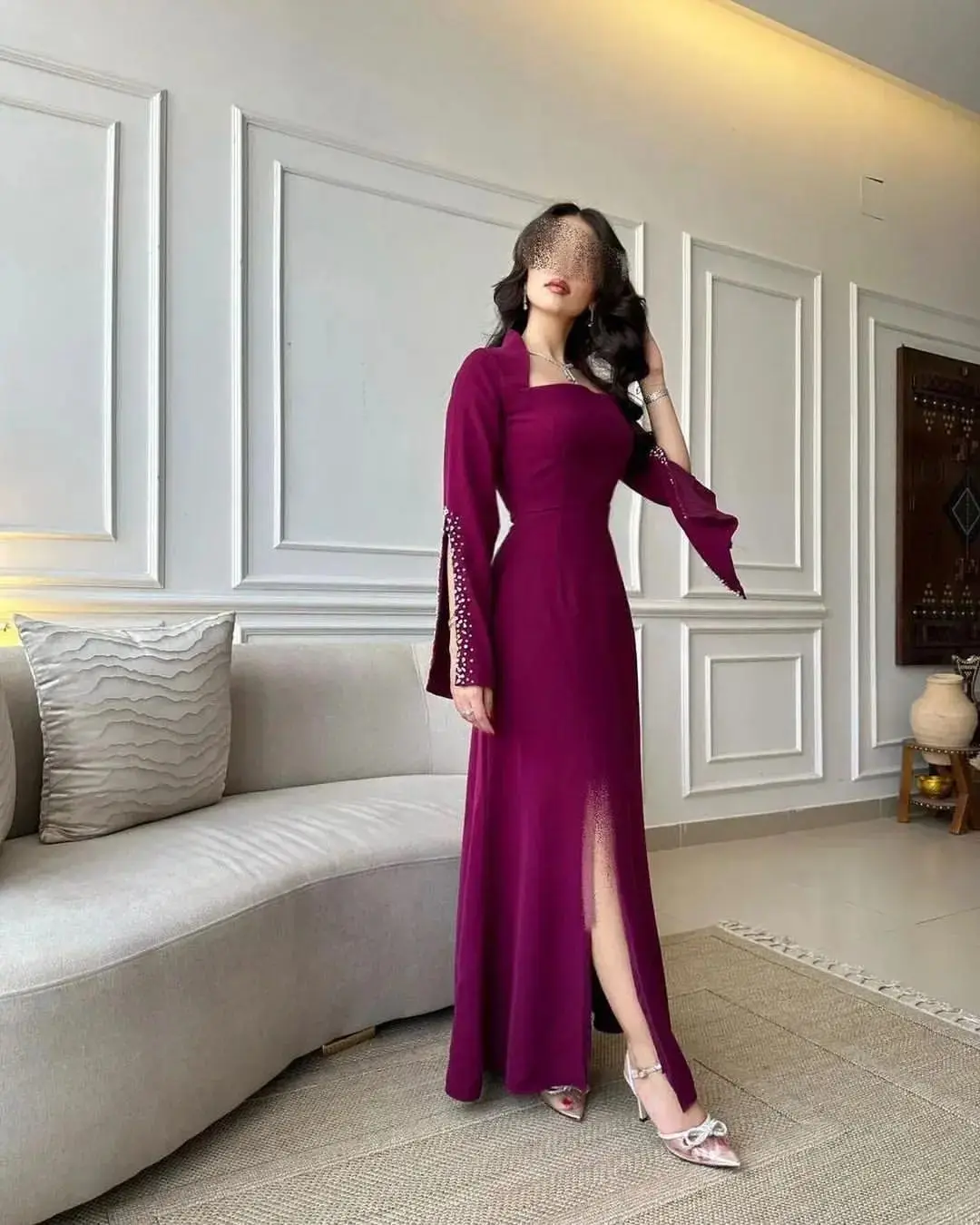 

New Women's Formal Occasion Dresses Simple and Fashionable with Ankle Square Neck Design Prom Dresses Customizable