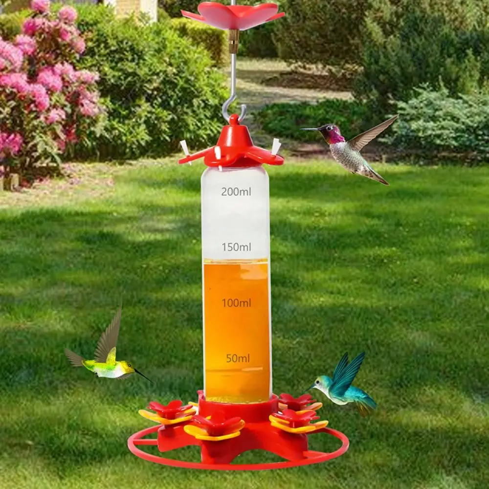 

Bee Proof Hanging Hummingbird Feeder Anti-ants Plastic Honey Water Bird Feeder Leakproof Floral Shape Hanging Bird Feeder