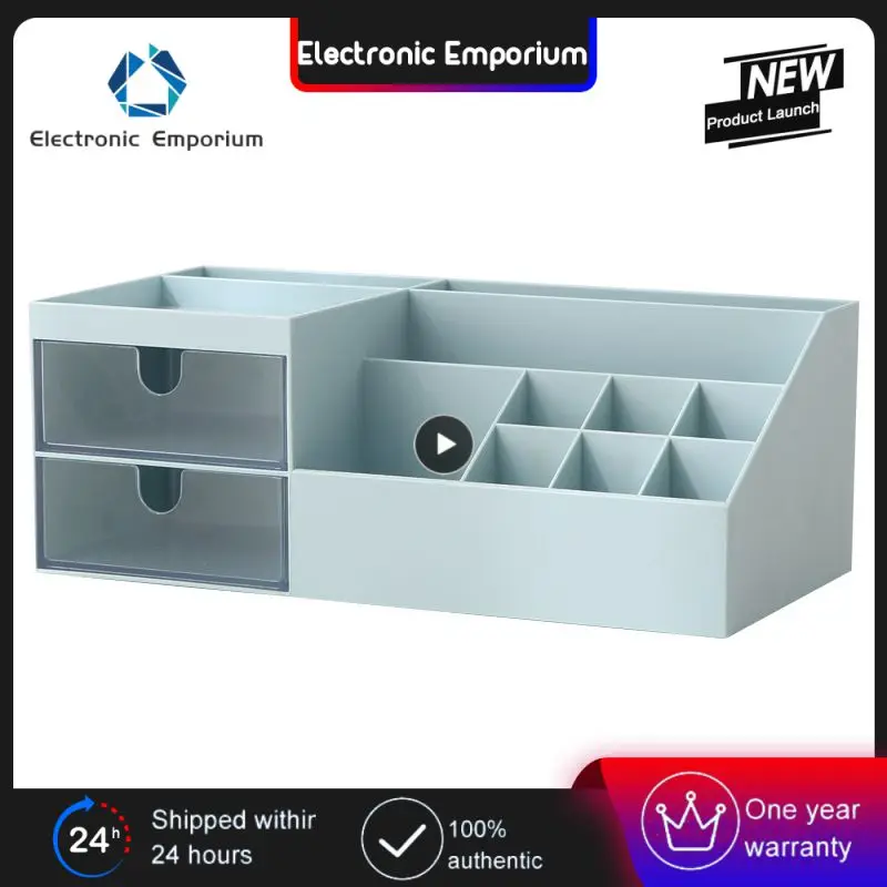 

Multifunctional desktop cosmetics stationery jewelry transparent drawer plastic compartment storage box
