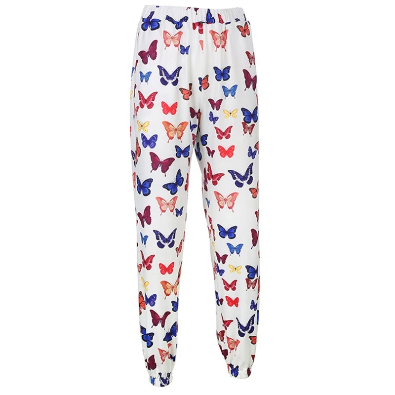 

Women High Waisted Jogger Pants Colorful Butterfly Graphic Printed Sweatpants Harajuku Hip Hop Baggy Loose Lounge Trousers with