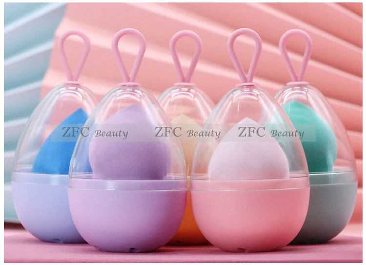 

30pcs Egg Shaped Rack Makeup Blender Drying Storage Box Transparent Puffs Drying Box Storage Case Sponge Cosmetic Travel Box