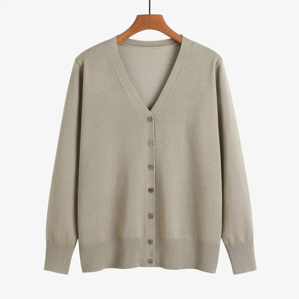 

Knitting Chic Anti-pilling Lady Sweater Jacket Soft Fall Coat Buttons for Home