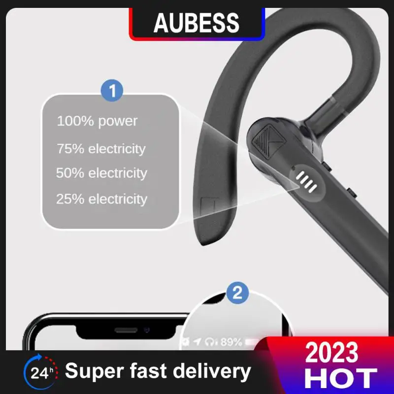 

Hanging Ear Touch Control Headset Painless Wearing Headset Intelligent Noise Reduction Rotary Earpiece Mono Earphone