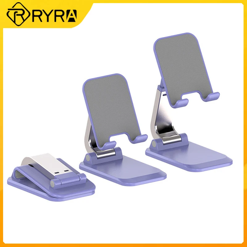 

RYRA Phone Holder Stand For IPhone 13Pro Xiaomi Mi 10 Metal Phone Holder Foldable Mobile Phone Stand Desk For IPhone 14 13 XS