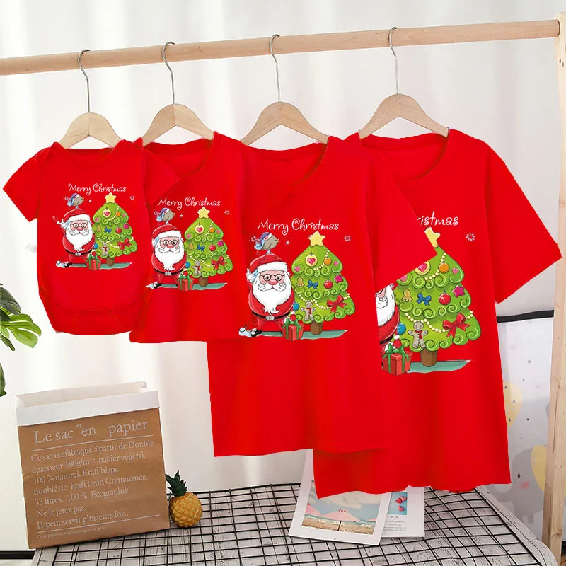

Christmas 2023 Family Matching Outfits Happy New Year Dad Mom and Daughter Son Tshirt Baby Romper Family Look Christmas Clothes