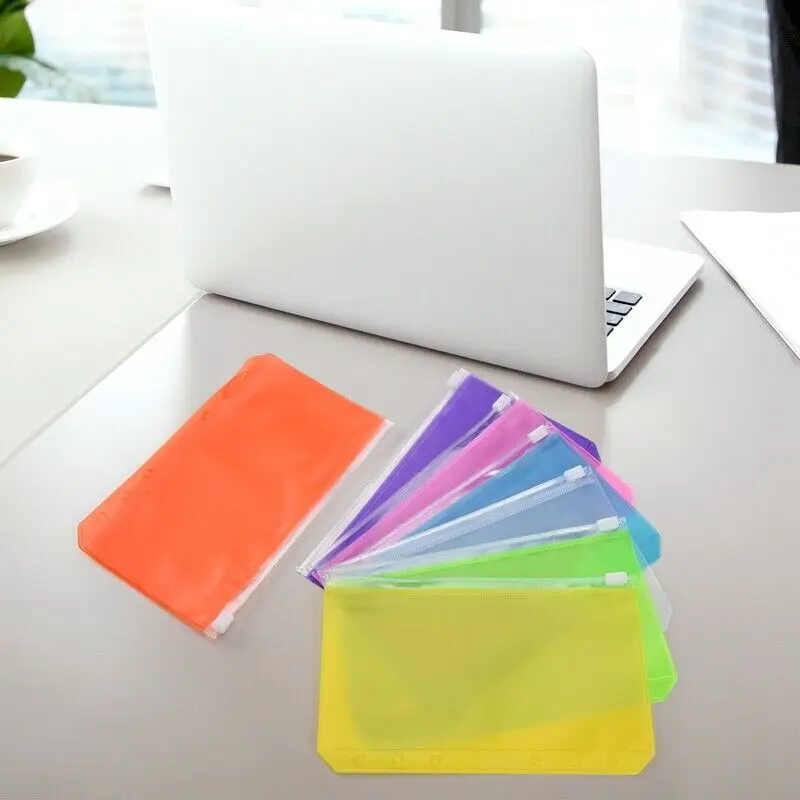 A5/A6 карман для переплета с 6 отверстиями папка на молнии водонепроницаемая ПВХ