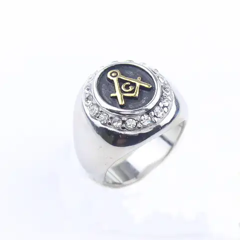 Мужское масонское кольцо Freemason из нержавеющей стали, серебристого цвета