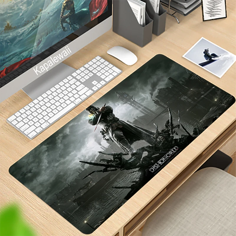 

90x40CM Dishonored Large Gaming Keyboard Mouse Pad Computer Gamer Tablet Desk Mousepad With Edge Locking Office Play Mice Mats