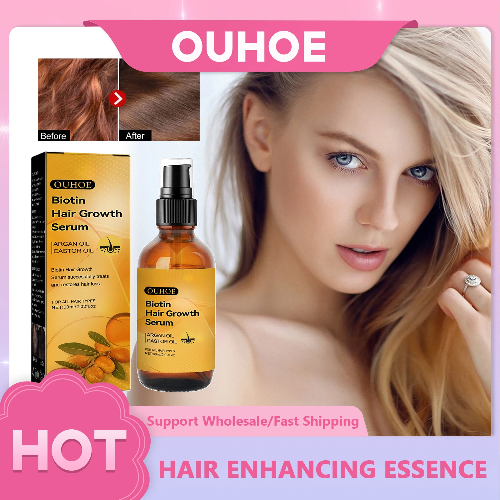 

Hair Growth Serum Repairing Hair Anti Loss Prevent Oil Scalp Treatment Fast Growing Nourishing Hair Follicles Biotin Essential
