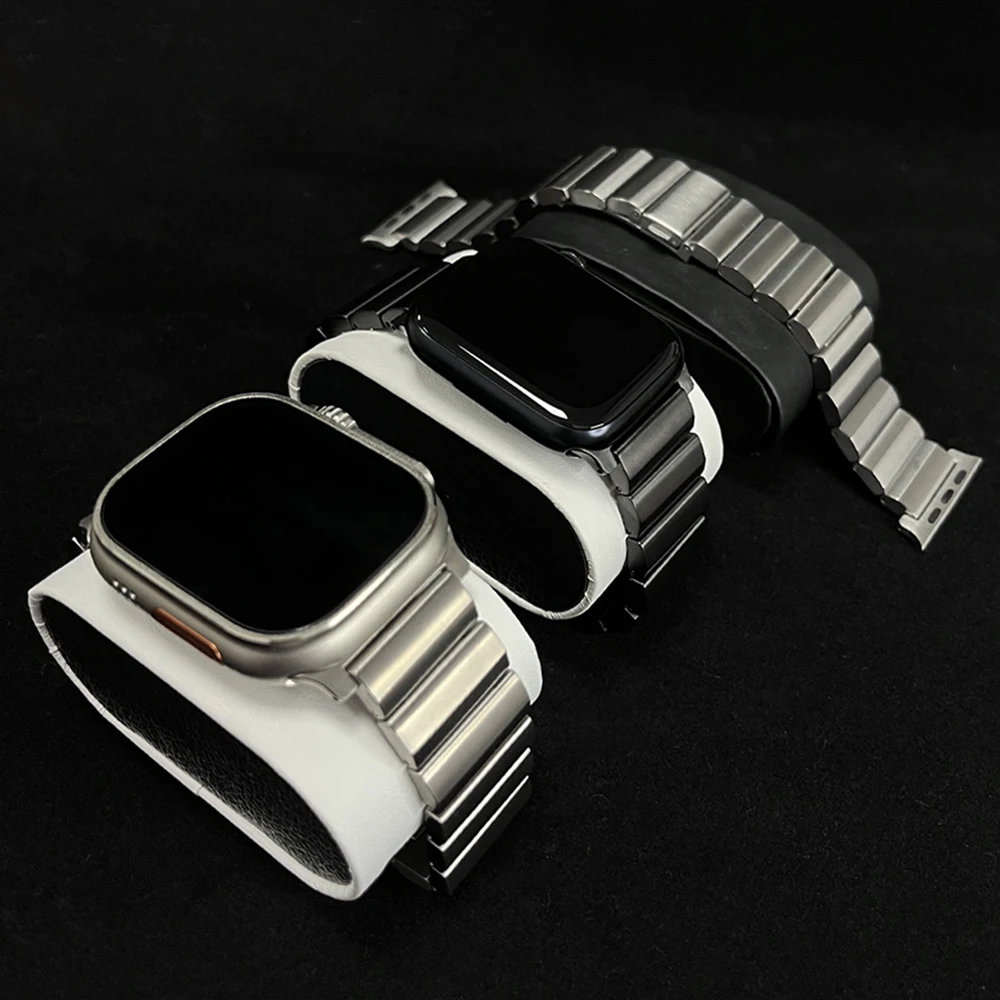 Luxury Titanium Band For Apple Watch Ultra 49mm 45 41 44 38 40 42MM Men Business Strap For iWatch Series 8 7 6 SE 5 4 3 Bracelet