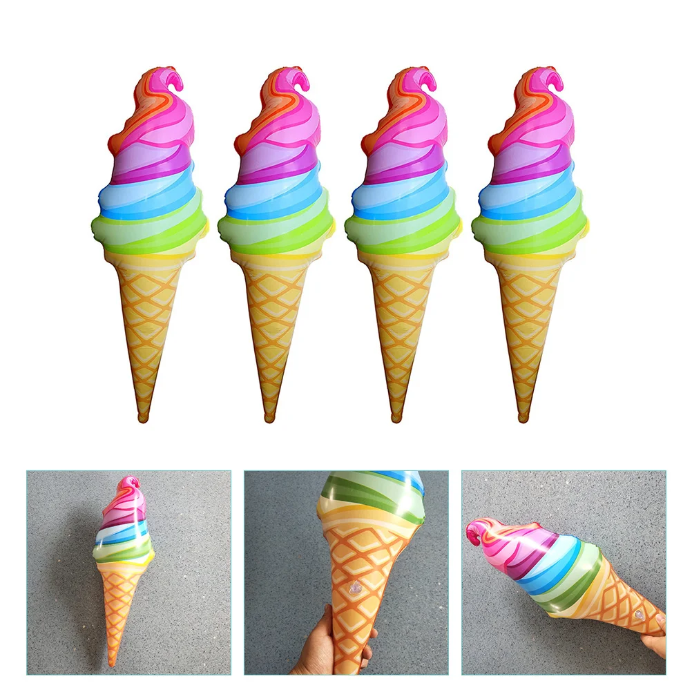 

Ice Cream Pool Swimming Floats Inflatable Beach Cone Floating Blowrow Toys Party Hawaiian Decorations Supplies Summer Holiday
