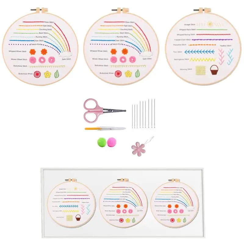 

Наборы для вышивки для начинающих, Набор для вышивки Φ с вышивкой, обруч и инструменты, Наборы для творчества и рукоделия