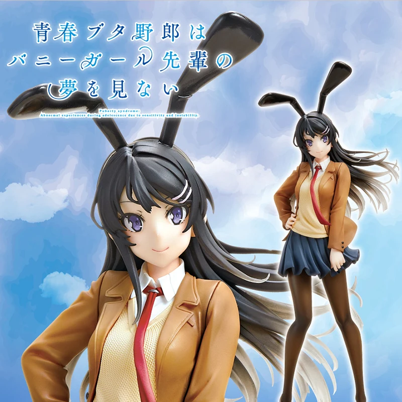 

20cm Original Taito Anime Aobuta Sakurajima Mai Uniform Bunny Ver Mai Senpai PVC Action Figure Collection Doll Toys Model