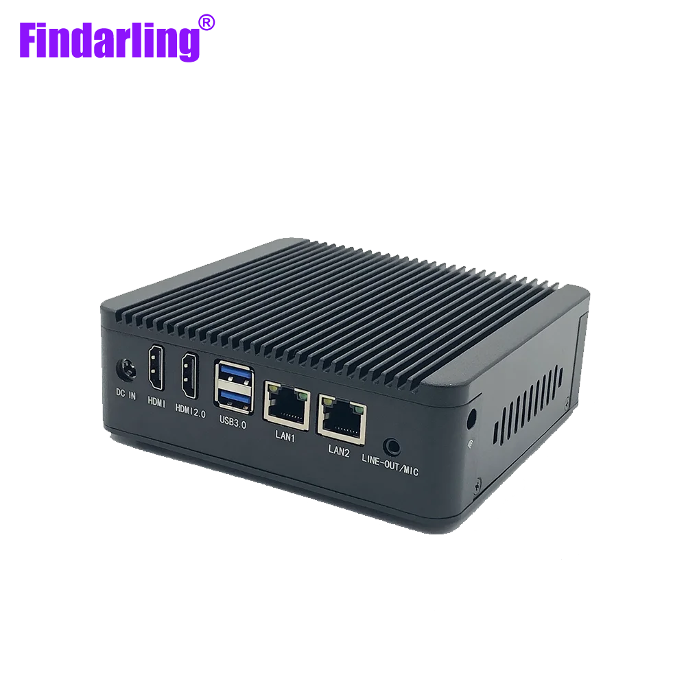 Windows 11 Mini PC Intel Celeron J4125 Quad Core 2*COM Port 2*Lan 2*HDMI Dual WIFI Type C USB 3.0 Desktop HTPC