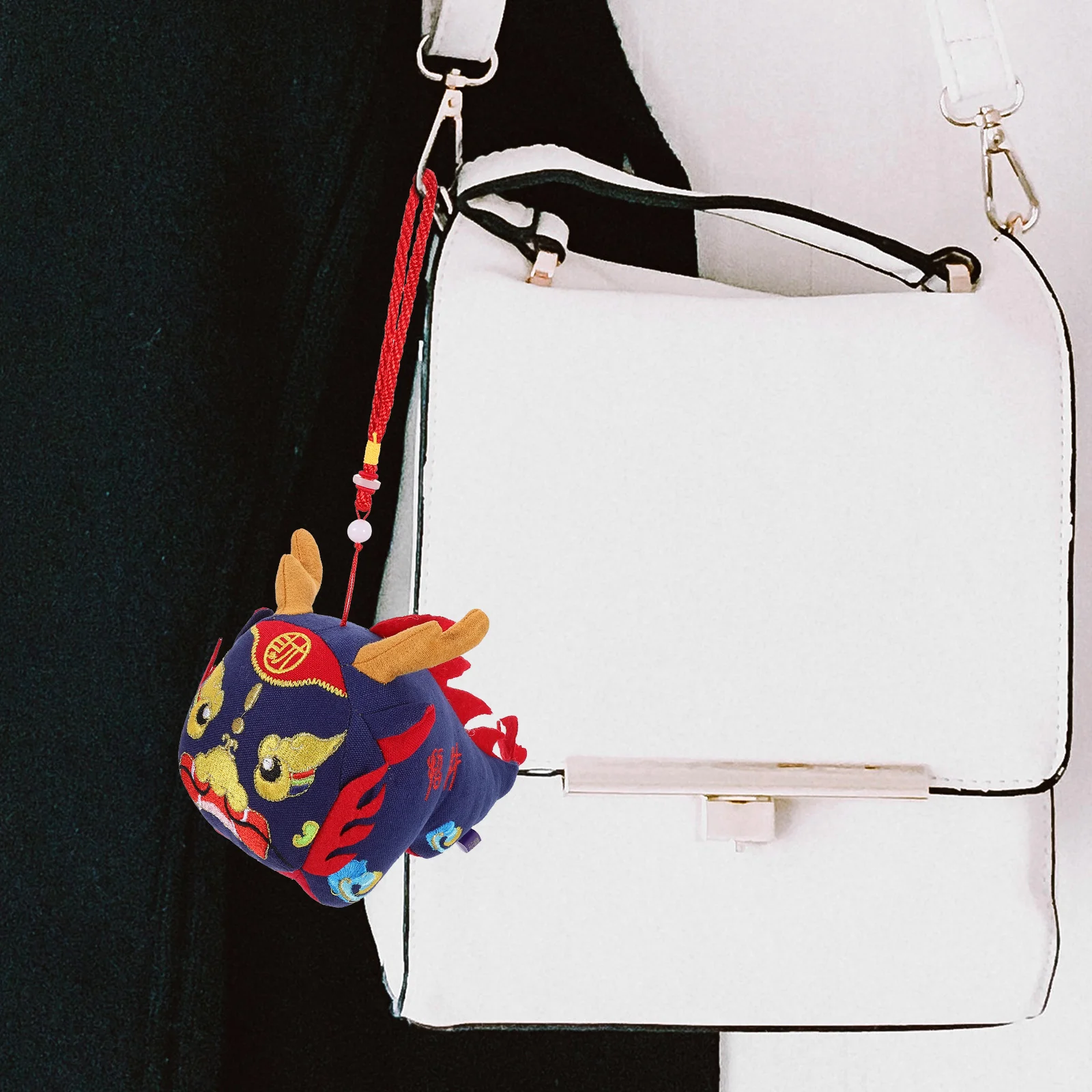 2024 год Дракона-талисмана плюшевая игрушка китайский кулон (синий) (около 18 см)