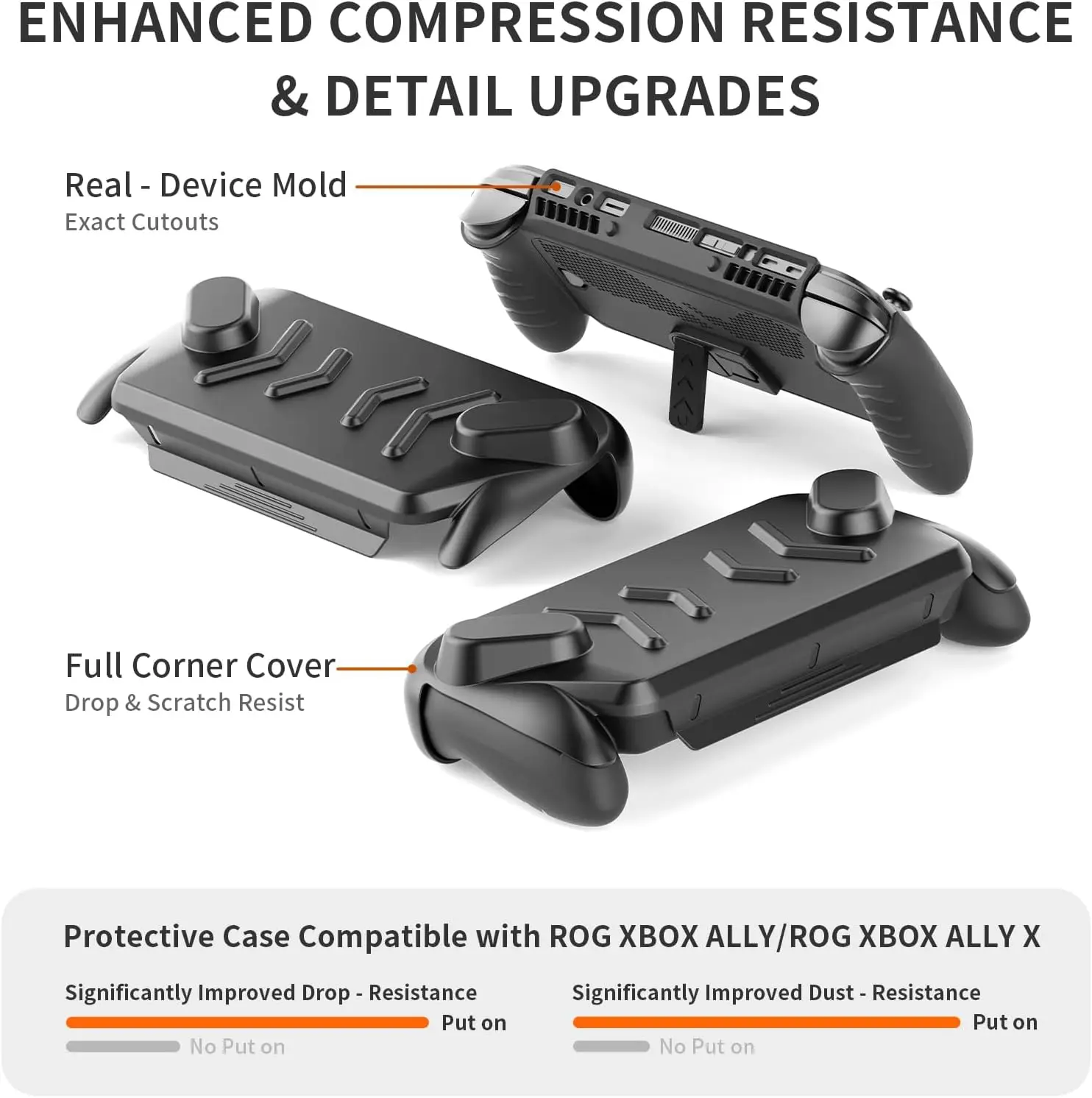 Фото Полное покрытие для ASUS ROG Xbox Ally/Xbox Ally X 2025, съемный передний корпус и противоскользящая подставка для аксессуаров ROG Xbox Ally №5