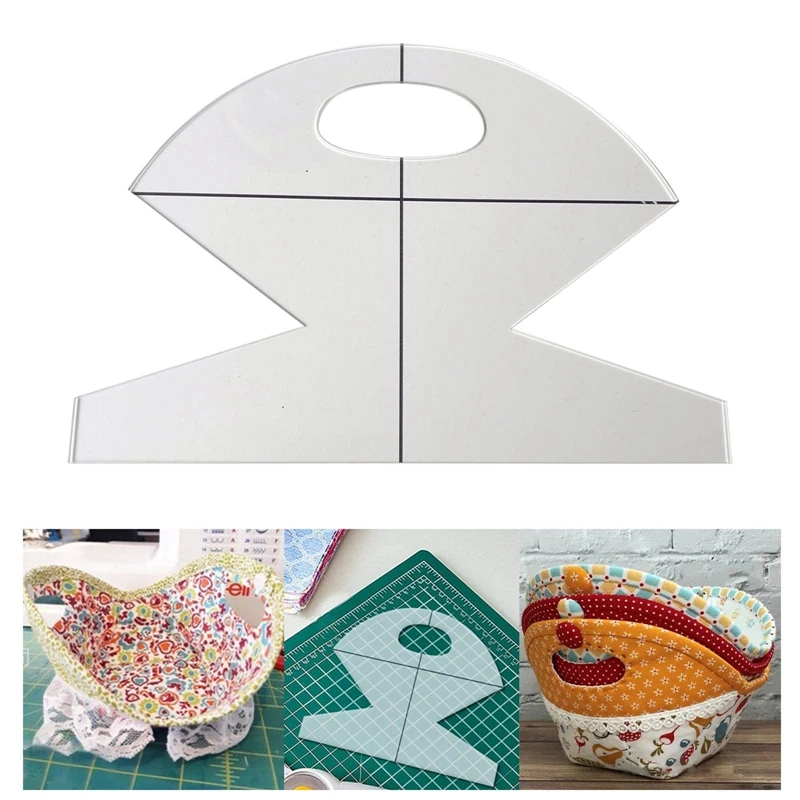 

Acrylic Cookie Basket Bag Templates Sewing Ruler Multifunctional DIY Quilting Ruler Practical Sewing Pattern Tools