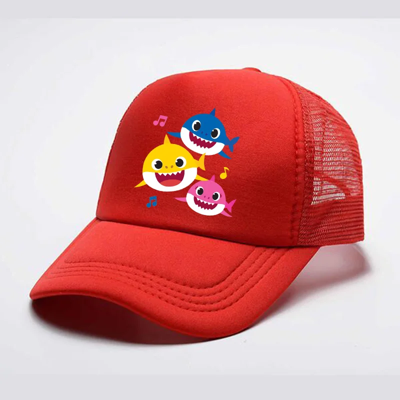 Кепка детская с мультяшными акулами регулируемая бейсболка надписью в стиле