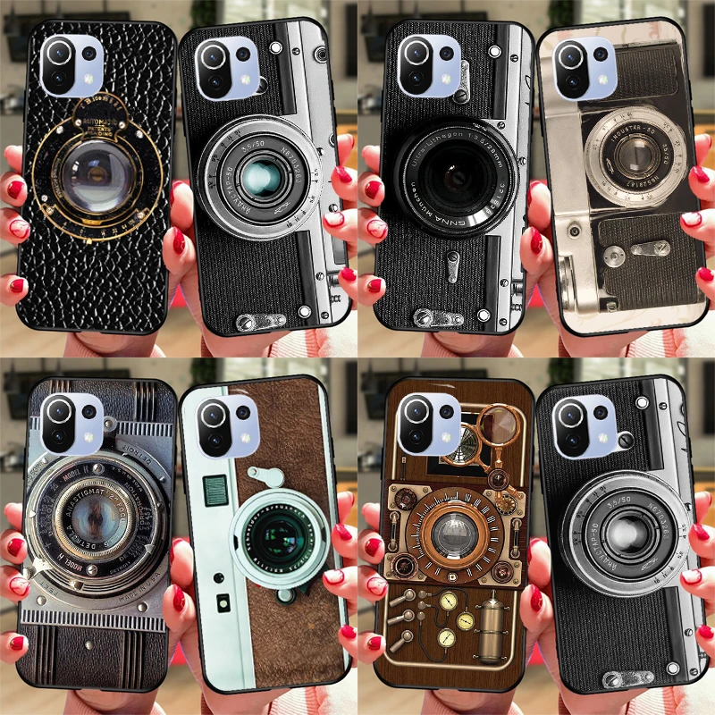 retro camera vintage case for poco x3 pro m3 m4 pro 5g x3 gt f3 phone back cover for xiaomi mi 11 lite 11t pro free global shipping