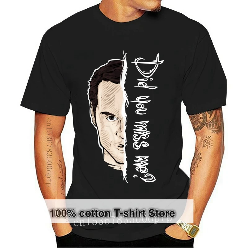 

Did You Miss Moriarty 2020 Sherlock Character Crazy T Shirt Men Black T Shirts Short Sleeve Vintage Cartoon Face Print