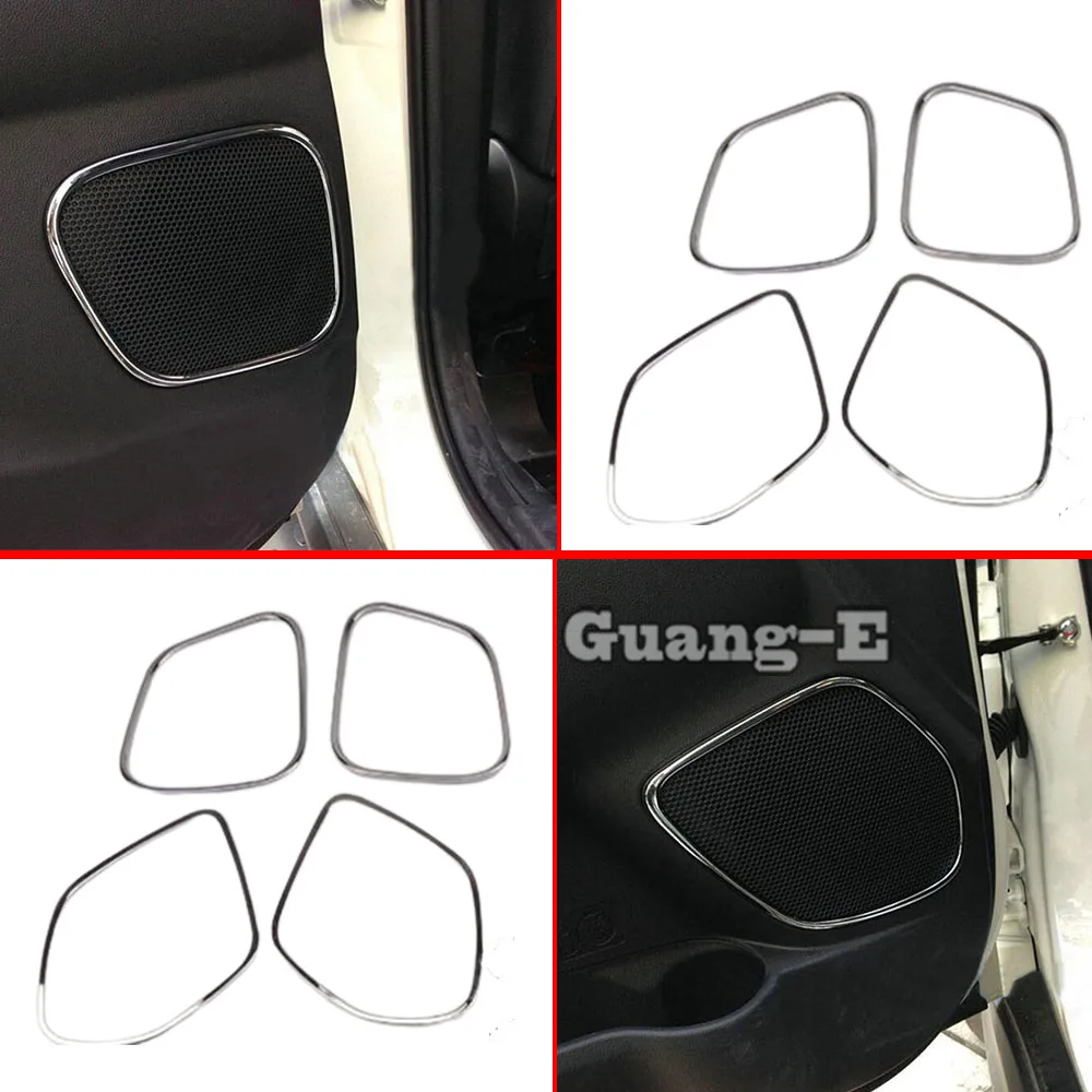 

Styling Detector Stick ABS Plastic Car Inside Audio Speak Sound Ring Circle Lamp Trim 4pcs For Mitsubishi Asx 2013 2014 2015