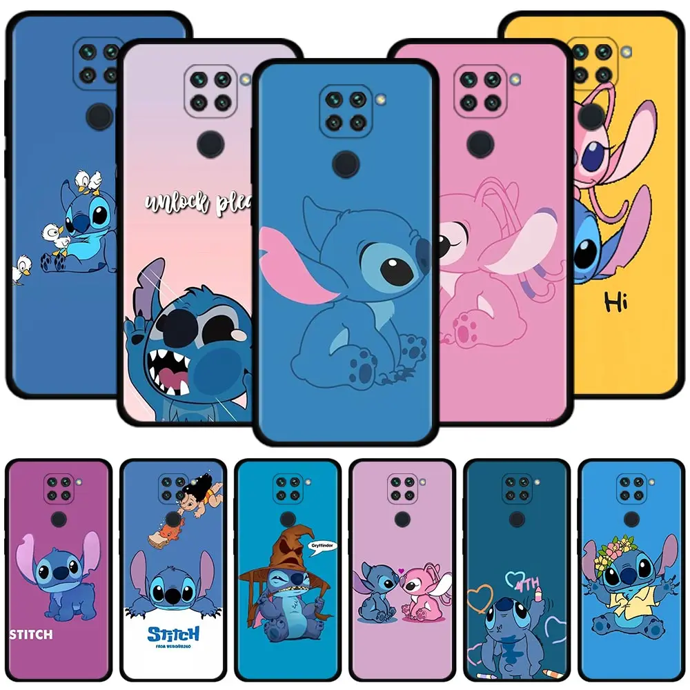 

Phone Case For Xiaomi Redmi Note 9S 9T 10 11T 11S 11 9 8T 8 Cover for redmi 10 9 9A 9C K40 Funda Pink Angel And Blue Stitch Wiki