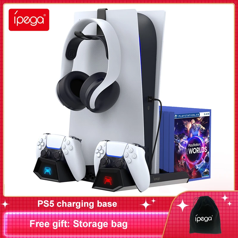 

Ipega PG-P5023 Led Cooler Fan for PS5 Stand 2 Controller Charging Dock Station for Sony Playstation 5 Disc/Digital Console