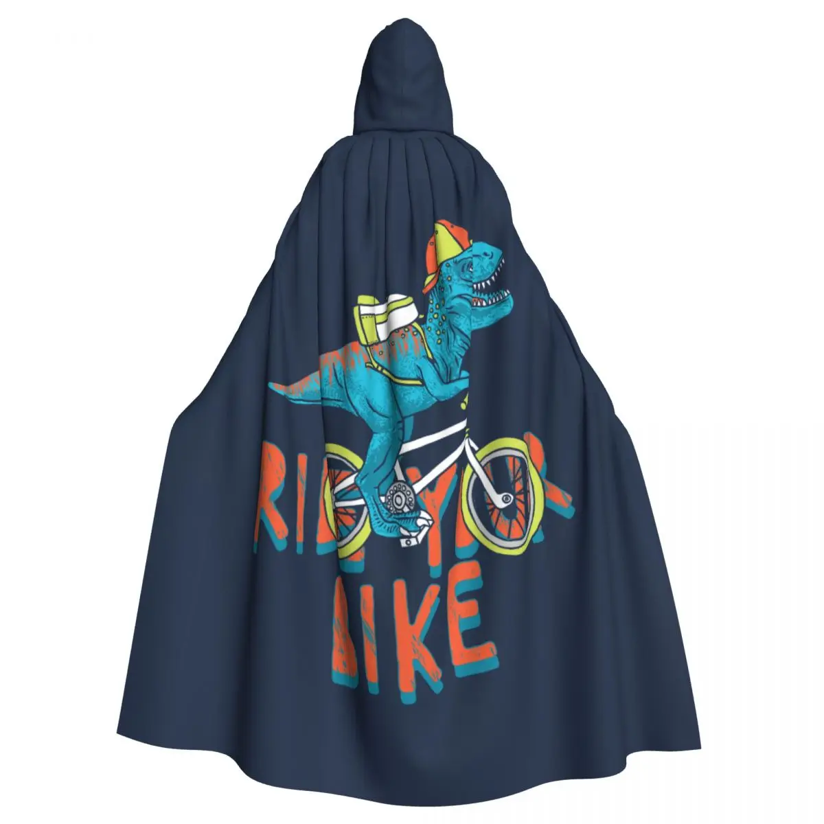 

Hooded Cloak Unisex Cloak with Hood Dinosaur Riding Bike Cloak Vampire Witch Cape Cosplay Costume