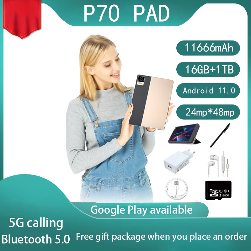 

World Premiere kPad 11 inch Tablet PC Android 11 Unisoc P70 4K Screen 16GB RAM 512GB ROM 4G Lte PhoneTablets