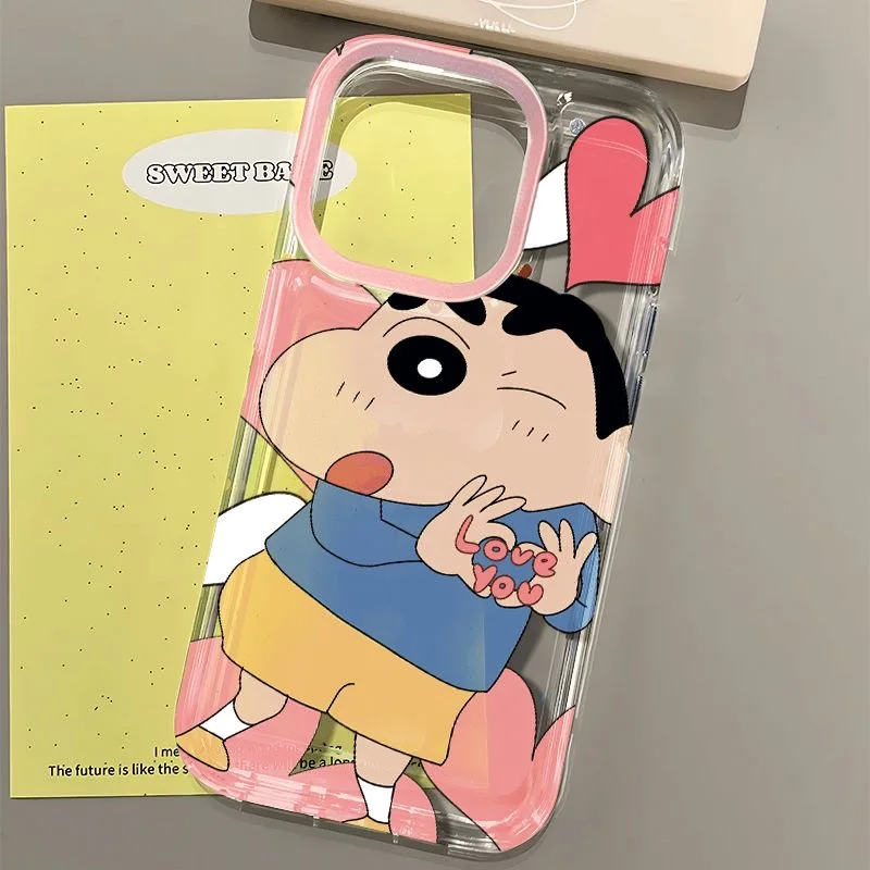 Прозрачный космический чехол Love Crayons Shin-chans для Vivo Y03 Y16 Y17 Y17S Y19 Y21 Y28 Y36 Y52S Y55S Y73S Y75 Y78