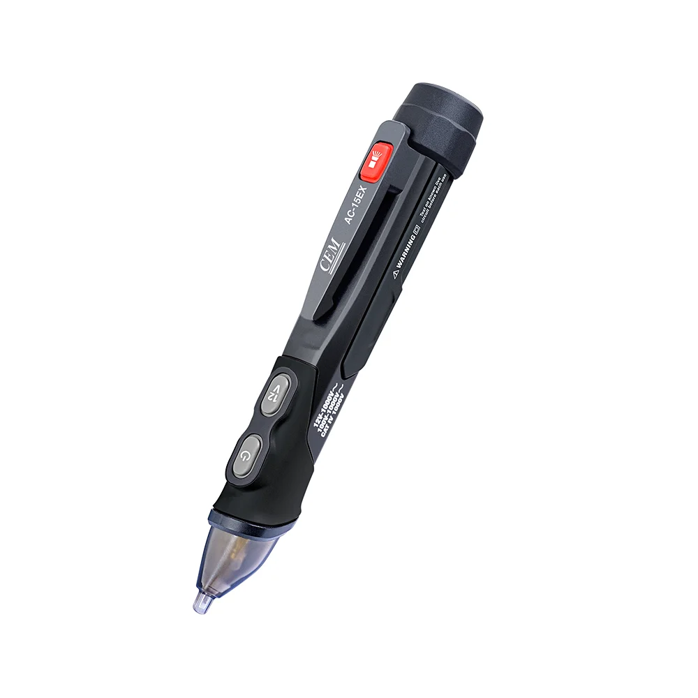 

CEM AC-15EX 12v-1000v Red/Yellow/Green LED indicator non-contact electrical test pen with Motor shaking