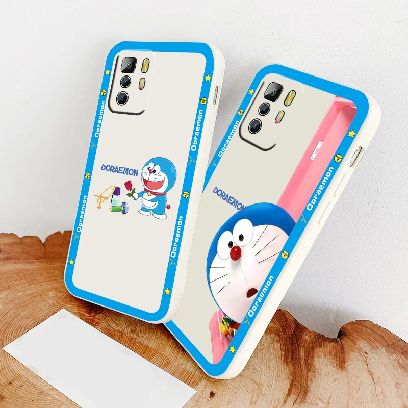 

Cute japanese cartoon doraemon Phone Case For Xiaomi Redmi Note 11 11S 11T 10S 10 9S 9T 9 8T 8 Pro Plus 5G Liquid Rope Cover