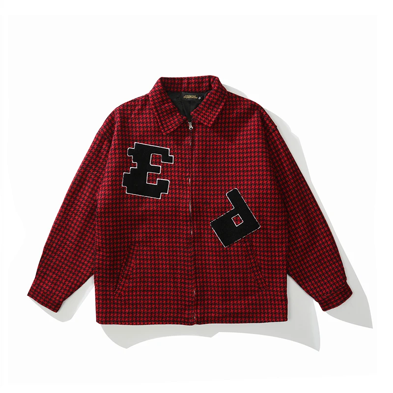 Mens Jackets Oversize Hip Hop Casual Windbreaker Autumn Coat Loose Vibe Patchwork Couple Clothes Plaid Letter Embrodiery Lapel