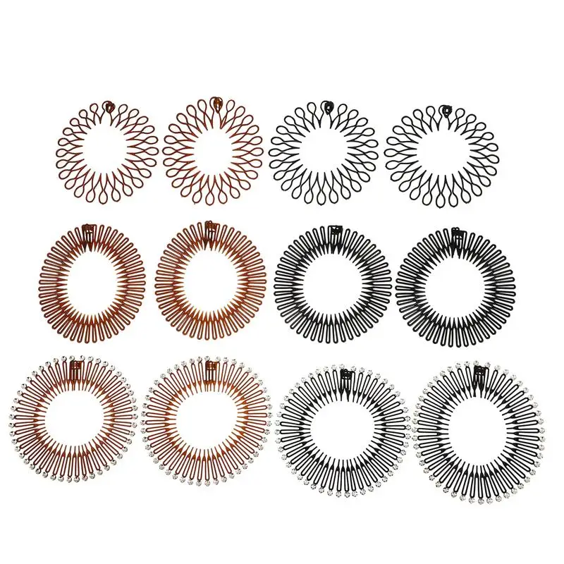 

Эластичная круглая расческа, гибкая повязка на голову, эластичная расческа, повязка на голову для женщин, эластичные гребни для волос, повяз...